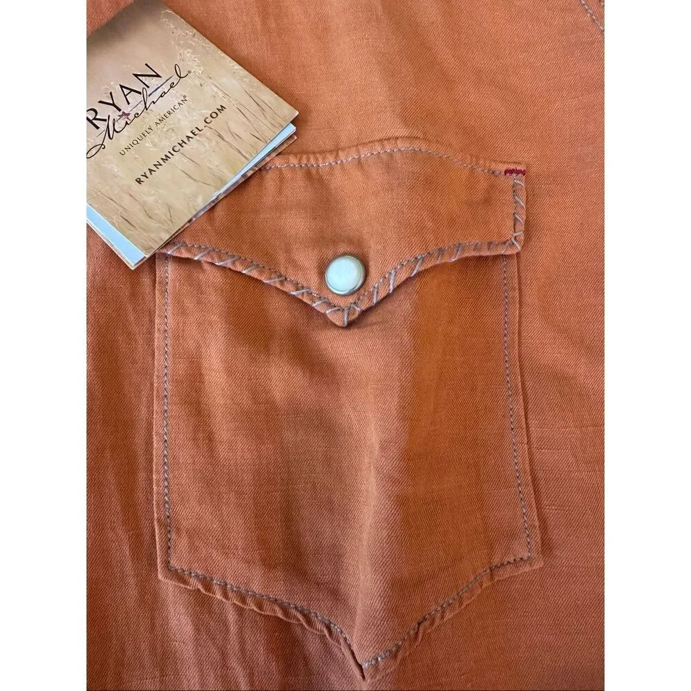 Men’s Ryan Michael embroidered, pearl snap western shirt - Picture 5 of 6